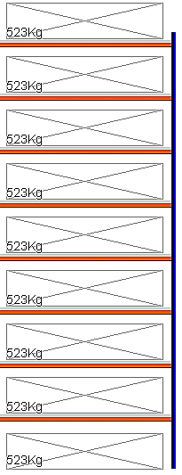 Bild von Weitspann-Anbauregal, 5500x1960x1000 mm HxLxT, Metallauflagen