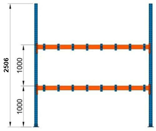 Bild von Profillager-Grundregal 2500x2700x1100 mm HxBxT ab Lager