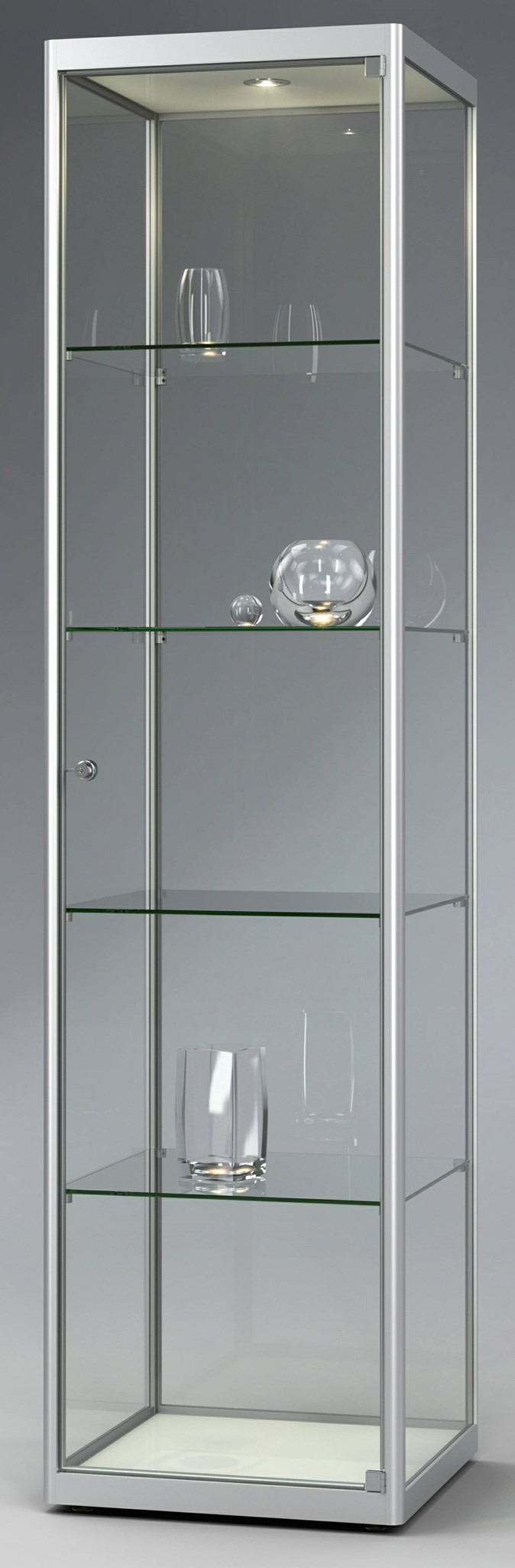 Bild von Vitrine 2000x500x500 mm HxBxT ESG mit Alurahmen, nicht zerlegbar