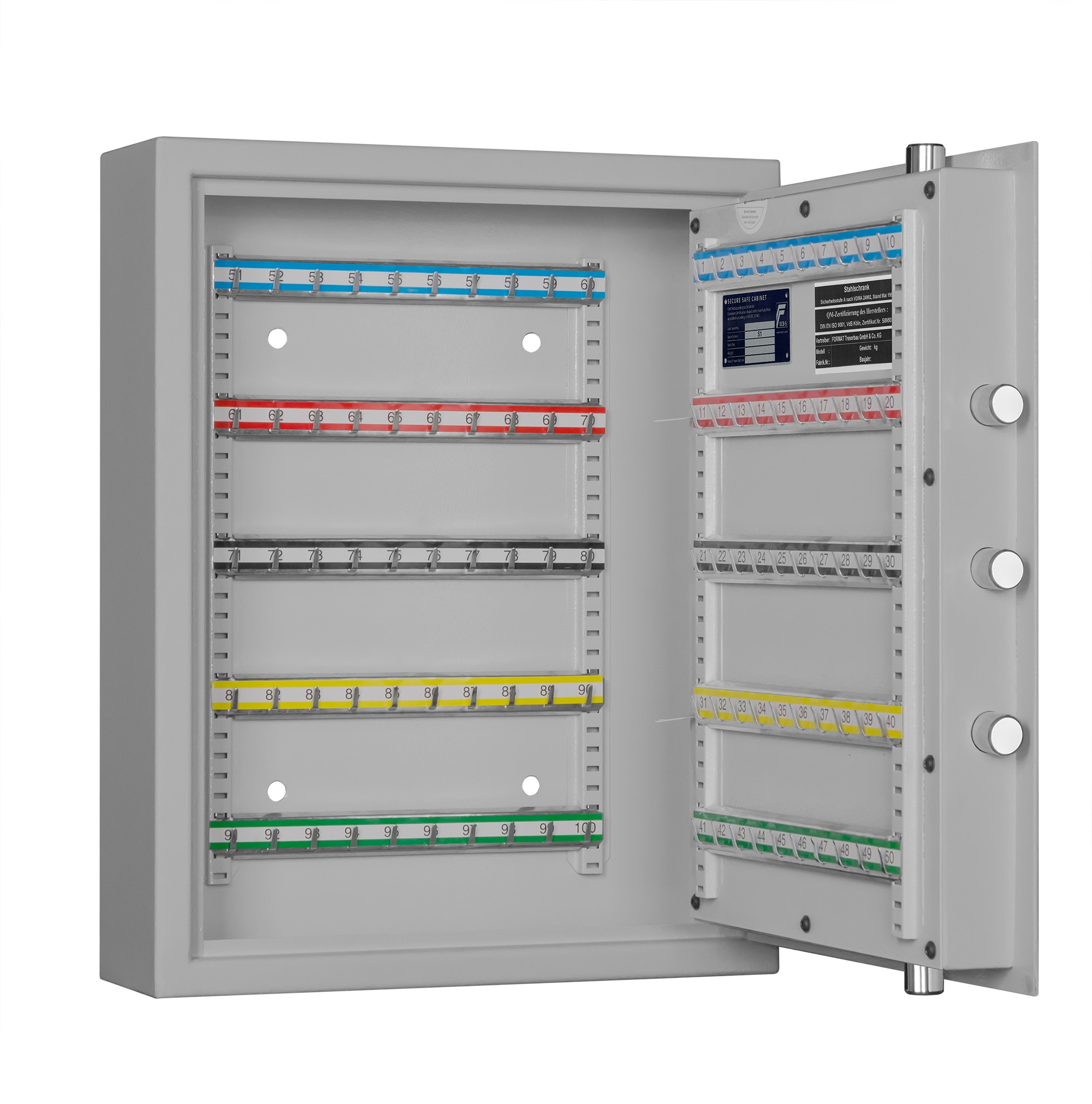 Bild von Schlüsselschrank GW-STFM 100, Stufe A und S1, Farbe RAL 7035