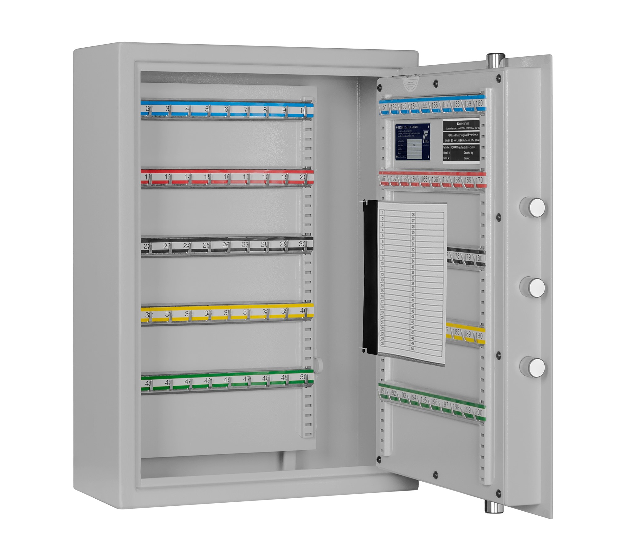 Bild von Schlüsselschrank GW-STFM 200, Stufe A und S1, Farbe RAL 7035