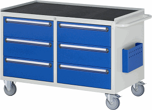 Bild von Montagewagen Modell LL3.0.0, B 1145 x T 650 x H 795mm, Metall-Top 25 mm mit Anti-Rutsch-Matte 