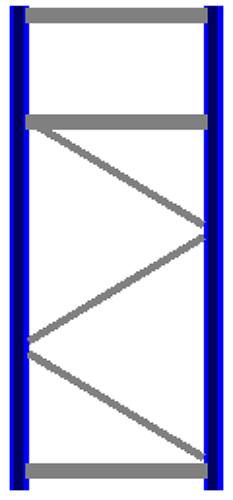 Bild von Seitenrahmen/Ständer Höhe 2500 mm Tiefe 1100 mm für Längen 1828, 2700 und 3600 mm