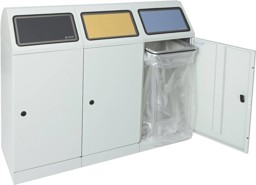 Bild von Abfalltrennsystem Modell Flex-M, 3-fach-Station, Aufnahme für Abfallsäcke