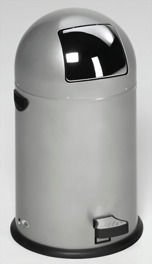 Bild von Abfallsammler 22 Liter mit Edelstahl Einwurfklappe, Farbe silber