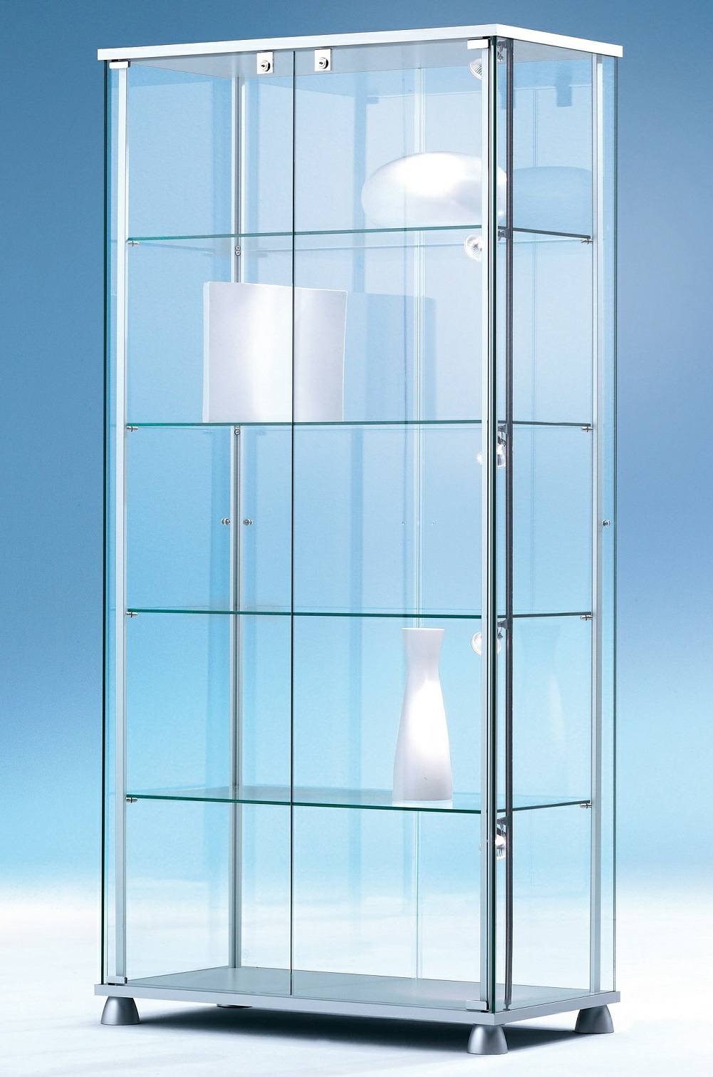 Bild von Ganzglasvitrine 1760x830x430 mm HxBxT mit ESG-Verglasung