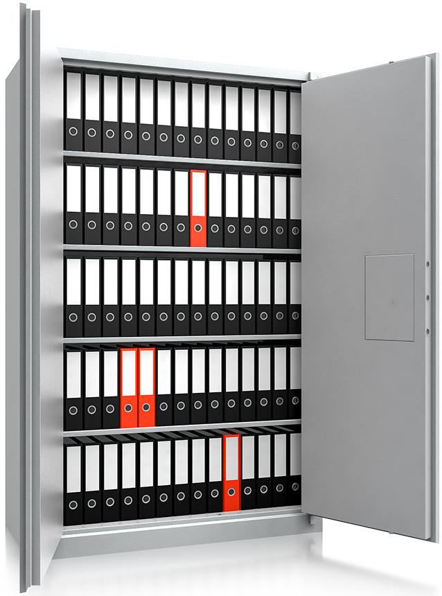 Bild von Aktenschrank GW-BS 1400, 1950x1260x550 mm HxBxT, feuergeschützt