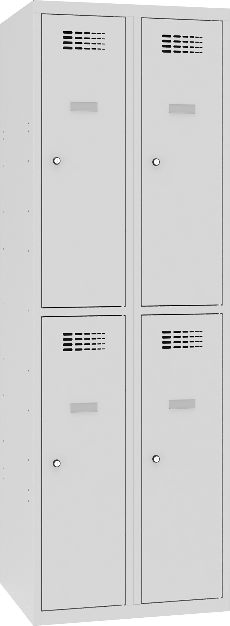 Bild von Garderobenschrank, Breite 600 mm 2 Abteile mit 2 Fächer übereinander, Total 4 Fächer, SUS 322 W