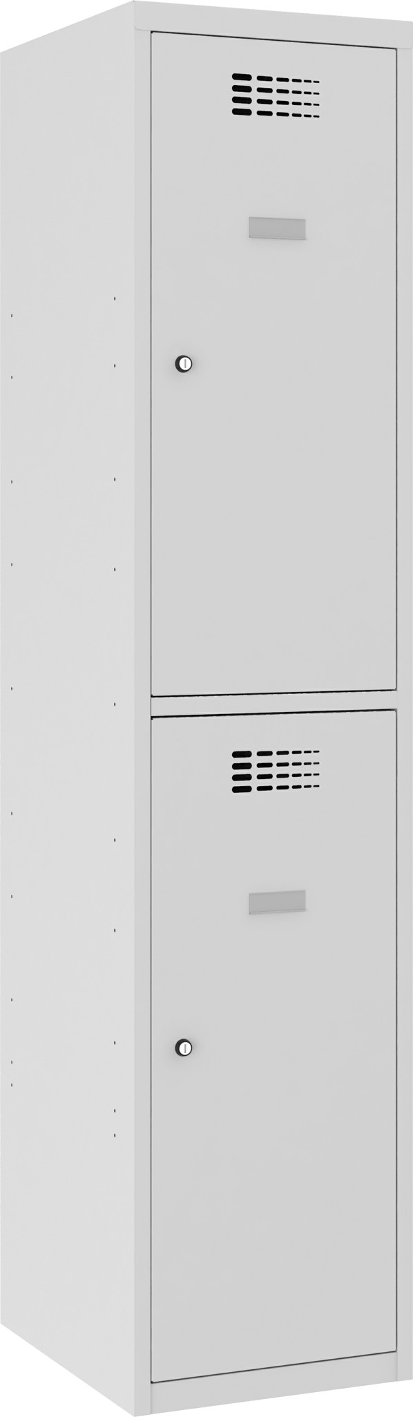 Bild von Garderobenschrank, Breite 400 mm 1 Abteil mit  2 Fächer übereinander, Total 2 Fächer, SUS 412 W