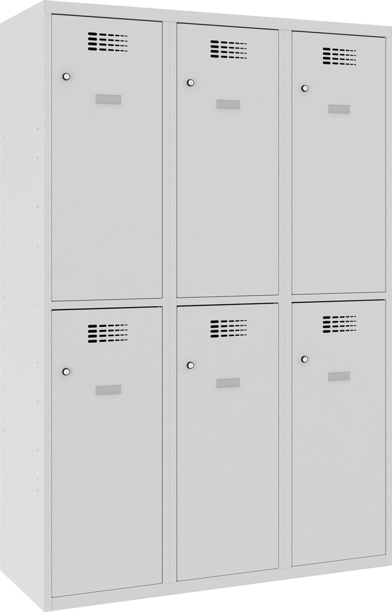 Bild von Garderobenschrank SUS 432 W, 400 mm, 3 Abteil mit  2 Fächer übereinander, Total 6 Fächer