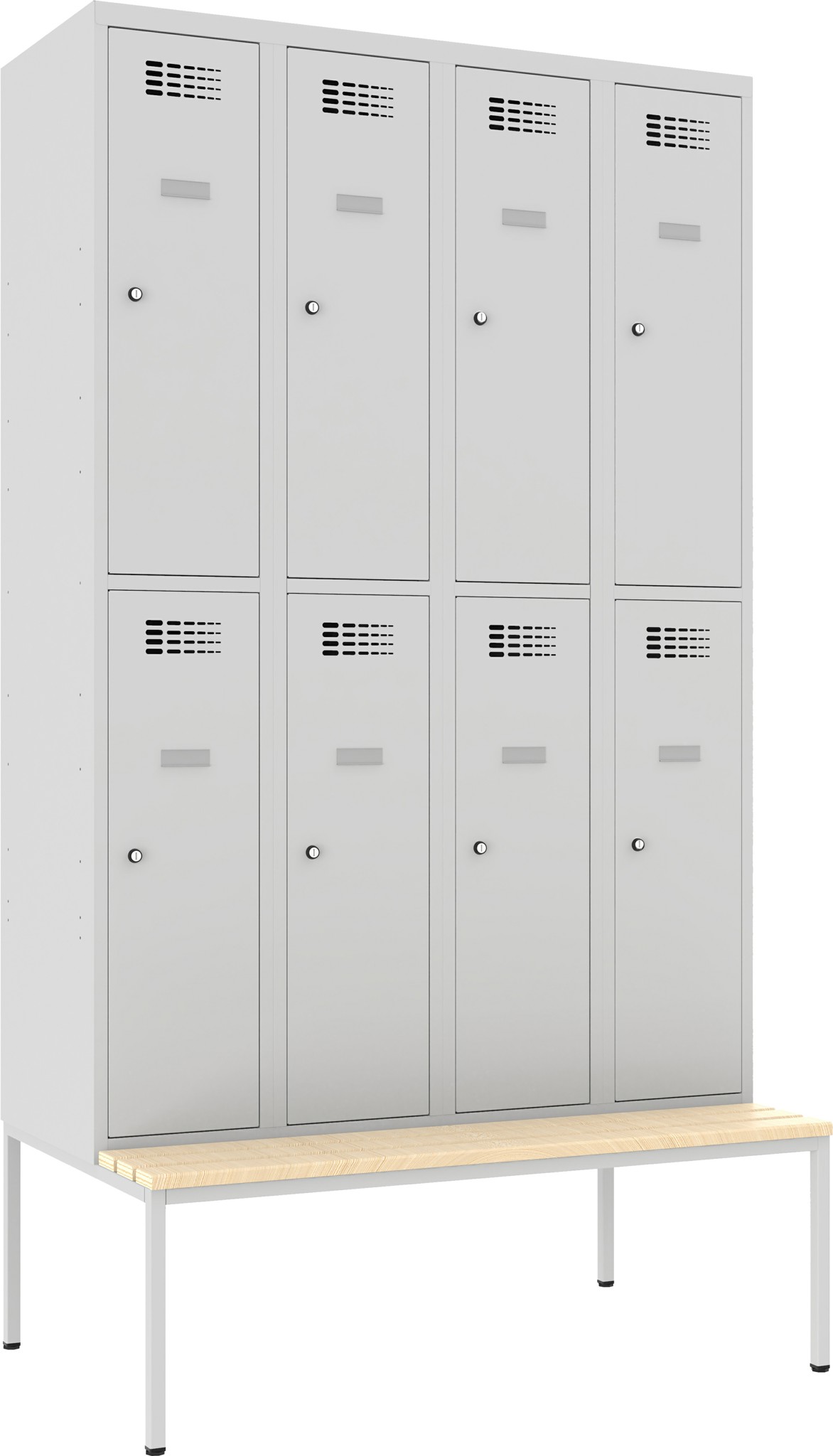 Bild von Garderobenschrank 1200 mm, 4 Abteile mit 2 Fächer, Total 8 Fächer