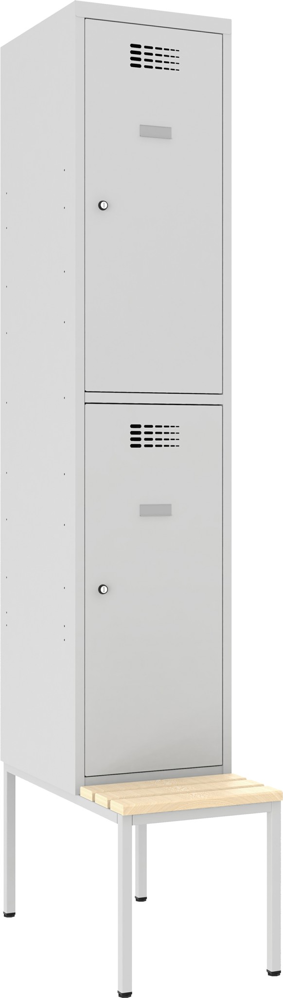 Bild von Garderobenschrank Breite 400 mm, 1 Abteil auf untergebauter Sitzbank