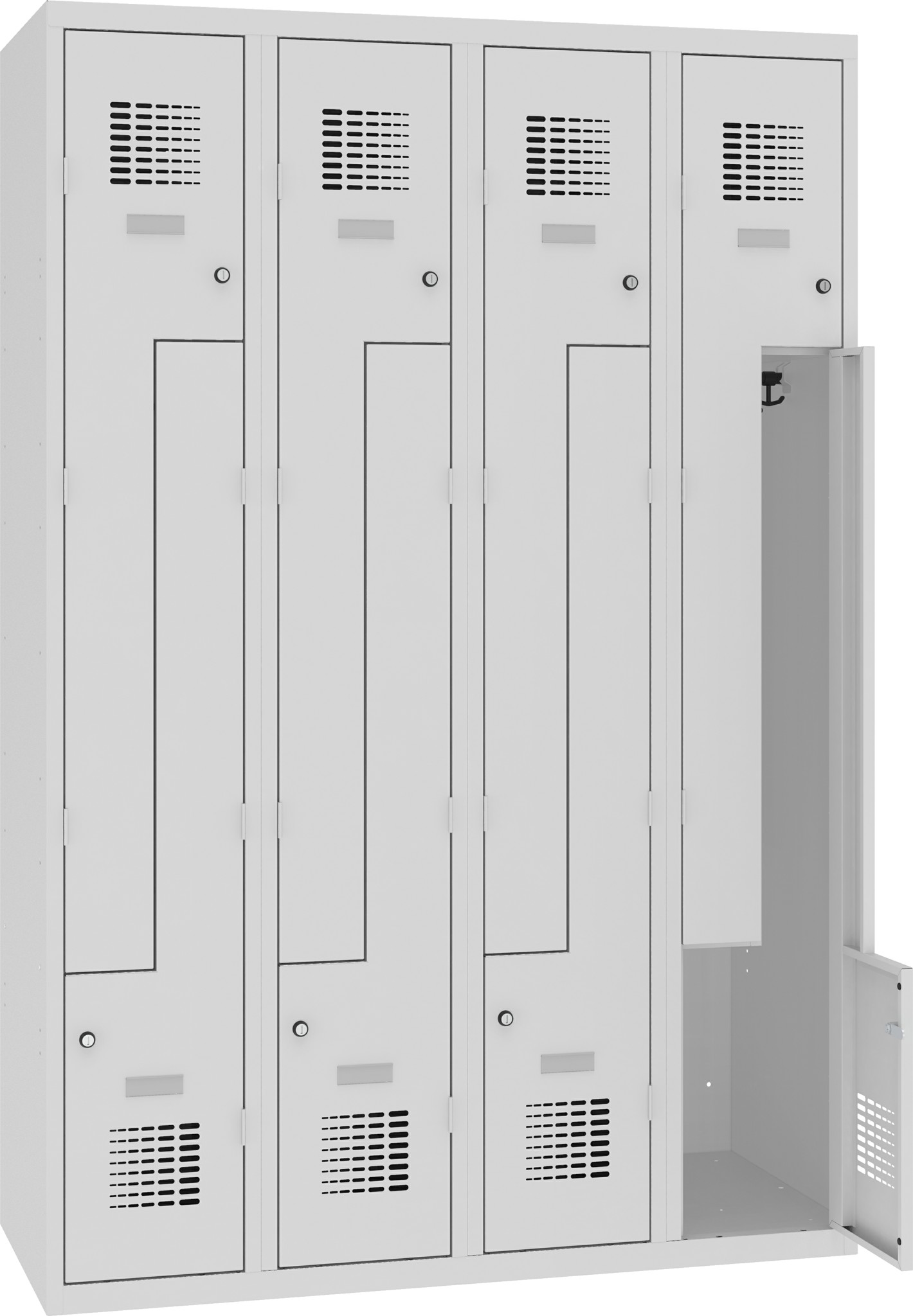 Bild von Z-Garderobenschrank 4 Abteile Breite 1200mm, SUL 34 W, 1 pkt ST