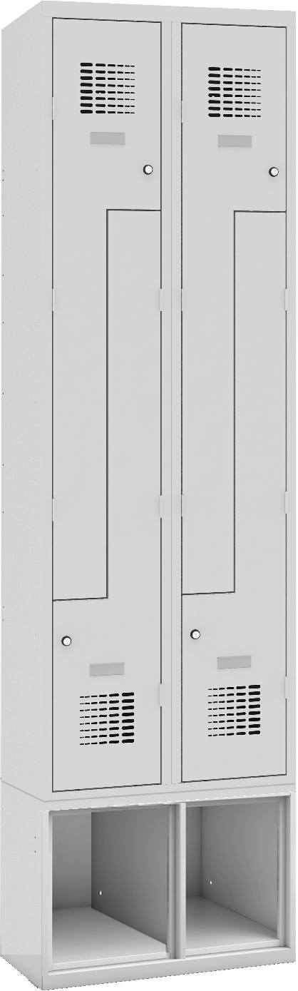 Bild von Z-Garderobenschrank auf Schuhfach, 2 Abteile