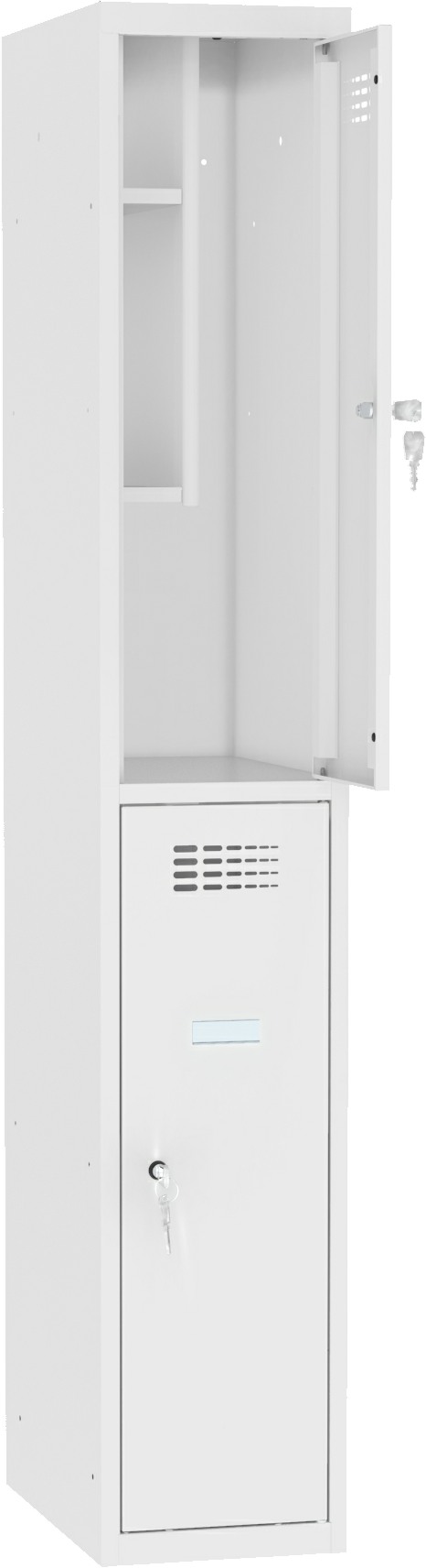Bild von Schliessfachschrank MSUS 412, 400 mm, 1 Abteil mit 2 Fächer übereinander, Total 2 Fächer