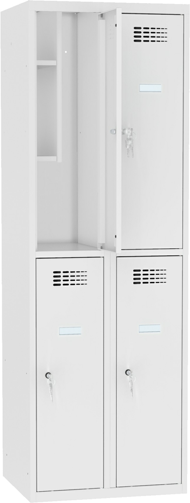 Bild von Schliessfachschrank MSUS 422, 400 mm, 2 Abteile mit 2 Fächer übereinander, Total 4 Fächer