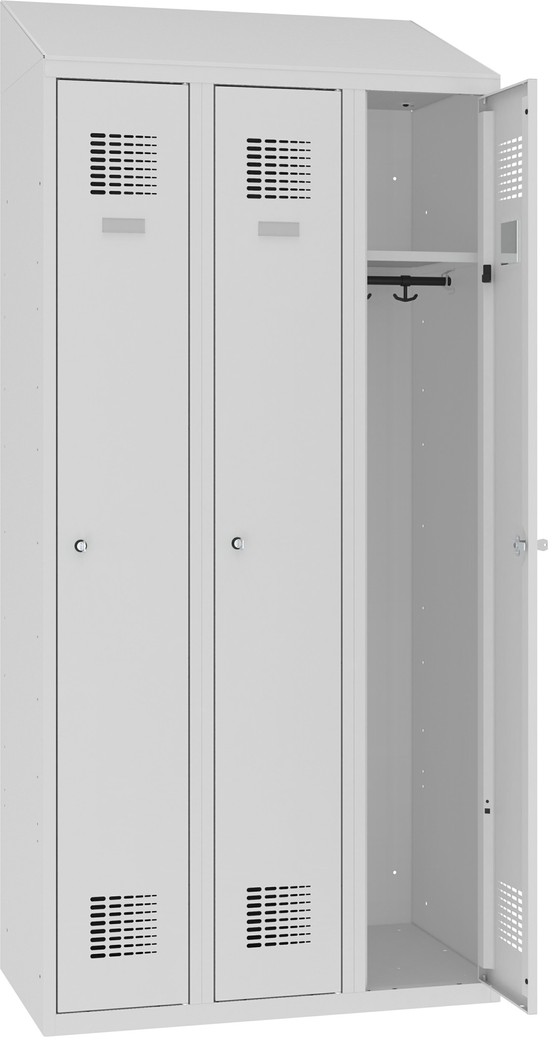 Bild von Garderobenschrank 3 Abteile mit Schrägdach, SUM 330 W, 1 pkt