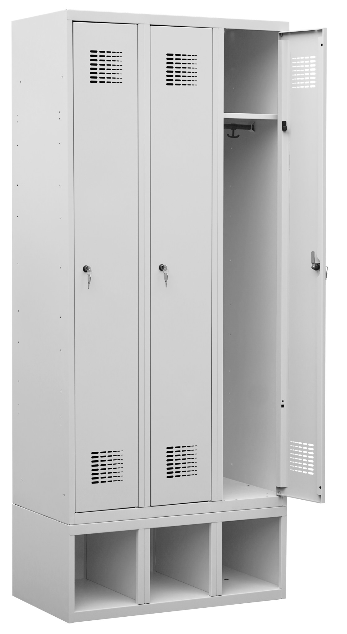 Bild von Garderobenschrank auf Schuhfach Höhe 350 mm, 3 Abteile, 1 Stück am Lager