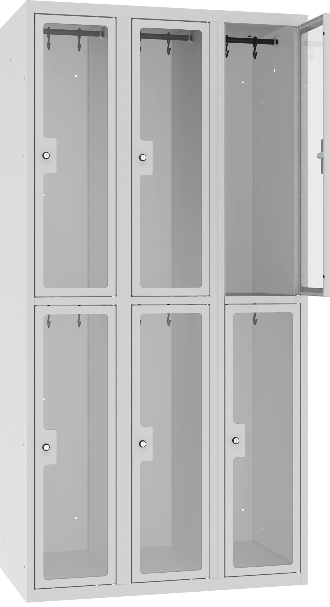 Bild von Garderobenschrank Plexiglastüre, 3 Abteile, MSUS 332 W