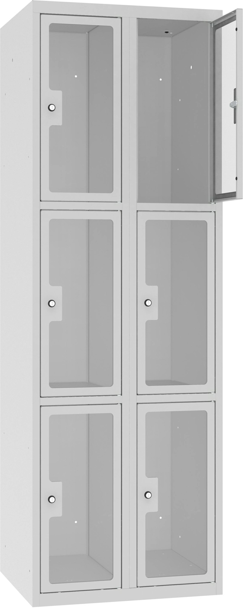 Bild von Schliessfachschrank Plexiglastüre MSus 323, 300 mm, 2 Abteil mit 3 Fächer übereinander, Total 6 Fächer