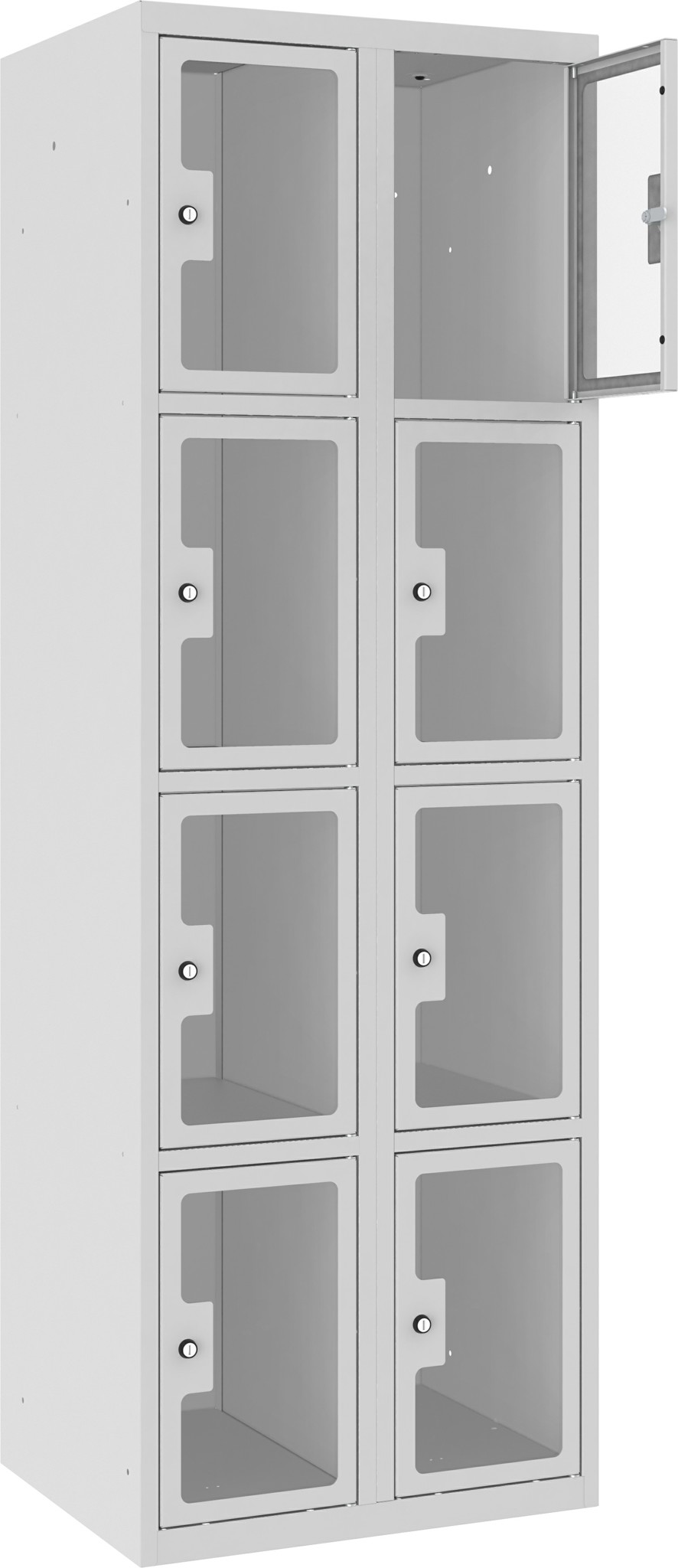 Bild von Schliessfachschrank Plexiglastüre MSus 324, 2 Abteil mit 4 Fächer übereinander, Total 8 Fächer