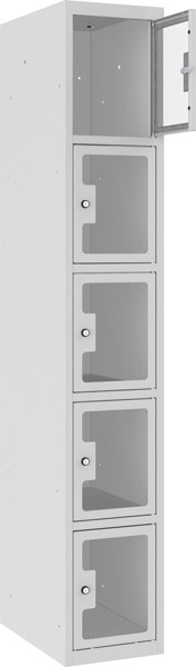Bild von Schliessfachschrank Plexiglastüre MSus 315, 300 mm, 1 Abteil mit 5 Fächer übereinander, Total 5 Fächer