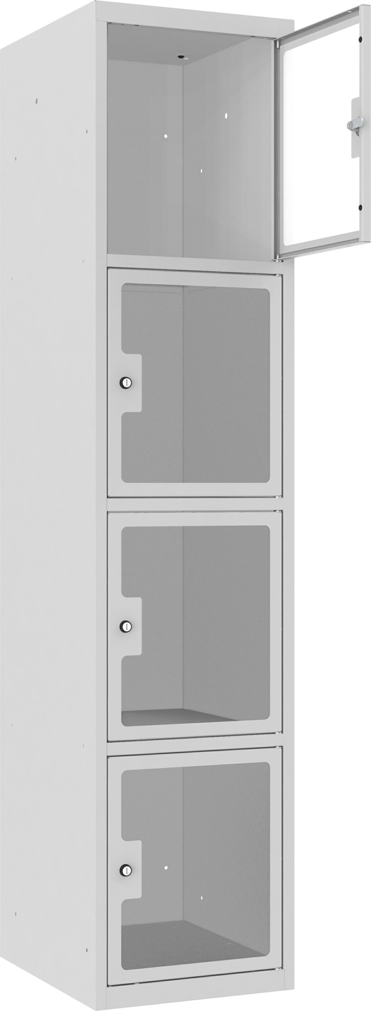 Bild von Schliessfachschrank Plexiglastüre MSus 414, 1 Abteil mit 4 Fächer übereinander, Total 4 Fächer