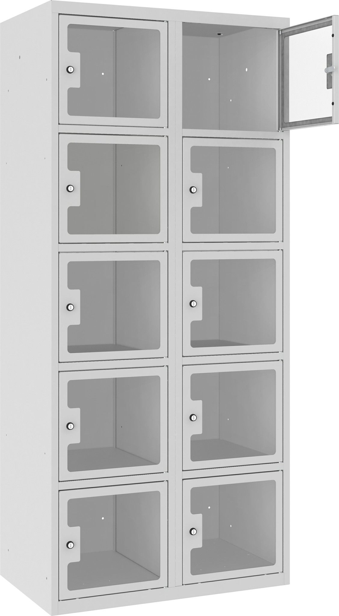 Bild von Schliessfachschrank Plexiglastüre MSus 425, 400 mm, 2 Abteil mit 5 Fächer übereinander, Total 10 Fächer