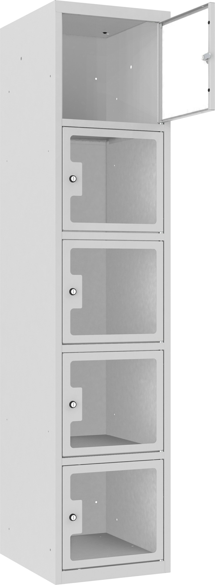 Bild von Schliessfachschrank Plexiglastüre MSus 415, 400 mm, 1 Abteil mit 5 Fächer übereinander, Total 5 Fächer