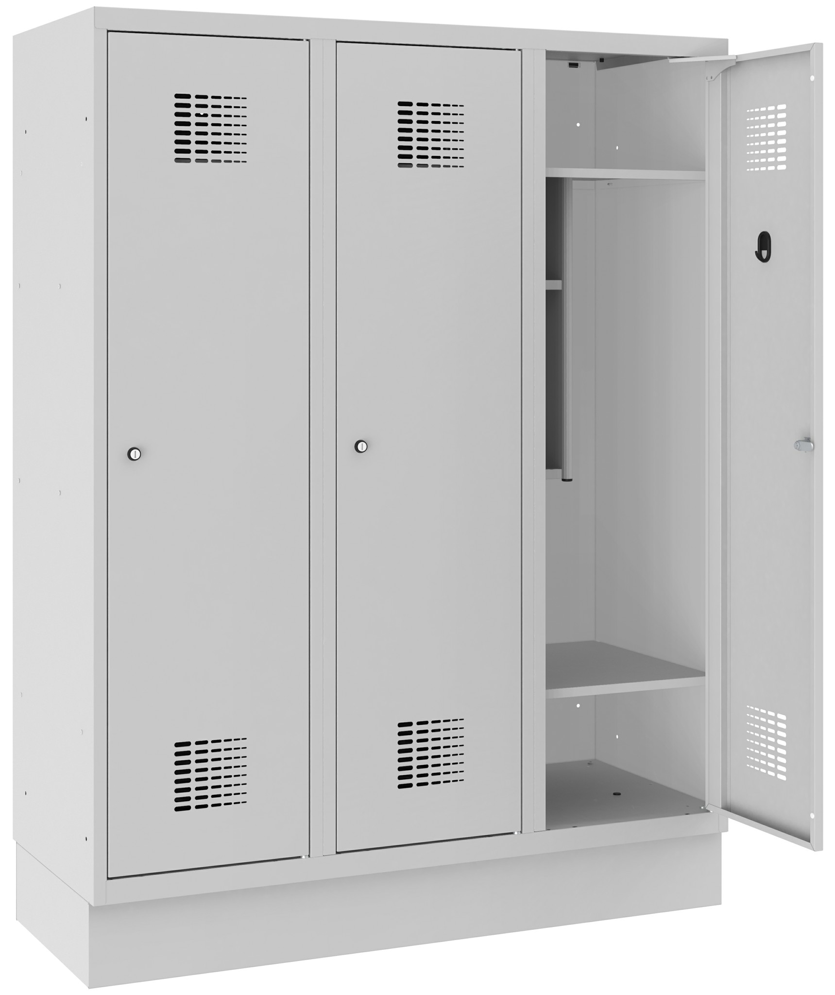 Bild von Schulgarderobenschrank, 3 Abteil mit je 400 mm Abteilbreite, MSum 430s, 1 pkt