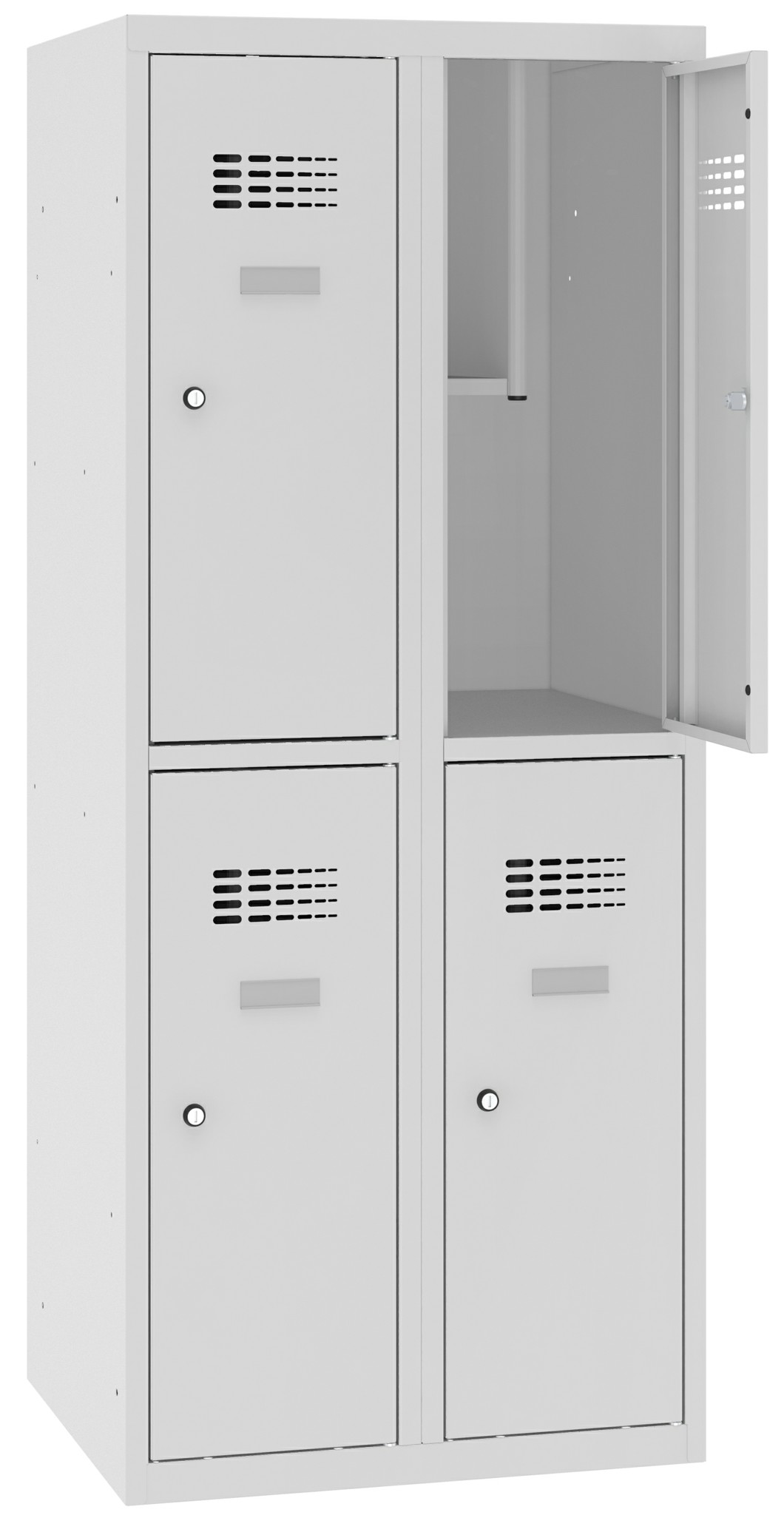 Bild von Schulgarderobenschrank, Breite 300 mm 2 Abteil mit 2 Fächer übereinander, Total 4 Fächer, MSus 322s, 1 pkt