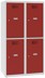 Bild von Schulgarderobenschrank, Breite 400 mm 2 Abteil mit 2 Fächer übereinander, Total 4 Fächer, MSus 422s, 1 pkt
