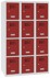 Bild von Schulschliessfachschrank, Breite 300 mm 3 Abteil mit 4 Fächer übereinander, Total 12 Fächer, MSus 334s, 1 pkt