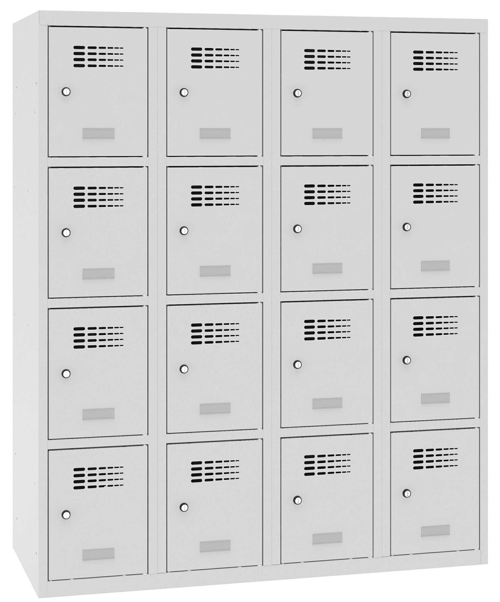 Bild von Schulschliessfachschrank, Breite 300 mm 4 Abteil mit 4 Fächer übereinander, Total 16 Fächer, MSus 344s, 1 pkt