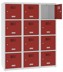 Bild von Schulschliessfachschrank, Breite 400 mm 3 Abteil mit 4 Fächer übereinander, Total 12 Fächer, MSus 434s, 1 pkt