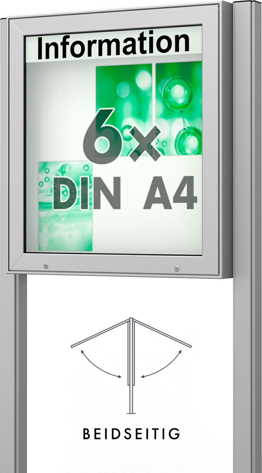 Bild von Doppel-Schaukasten Plenum 760x830x210 mm BxHxT, mit Ständer