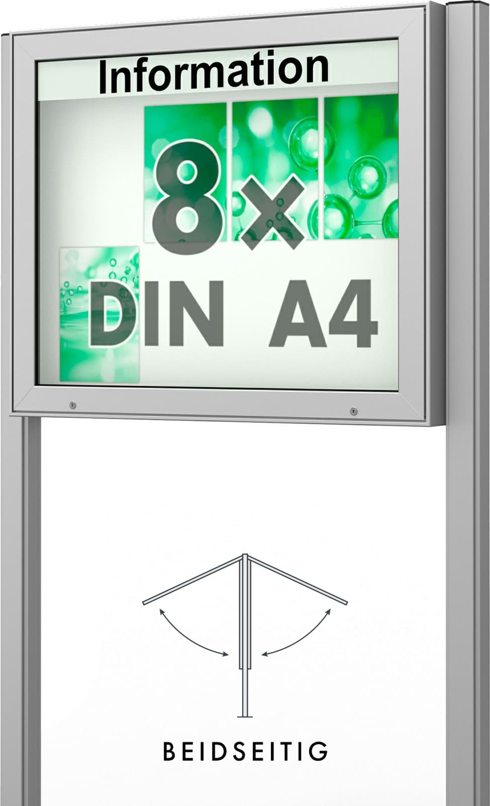Bild von Doppel-Schaukasten Plenum 980x830x210 mm BxHxT, mit Ständer
