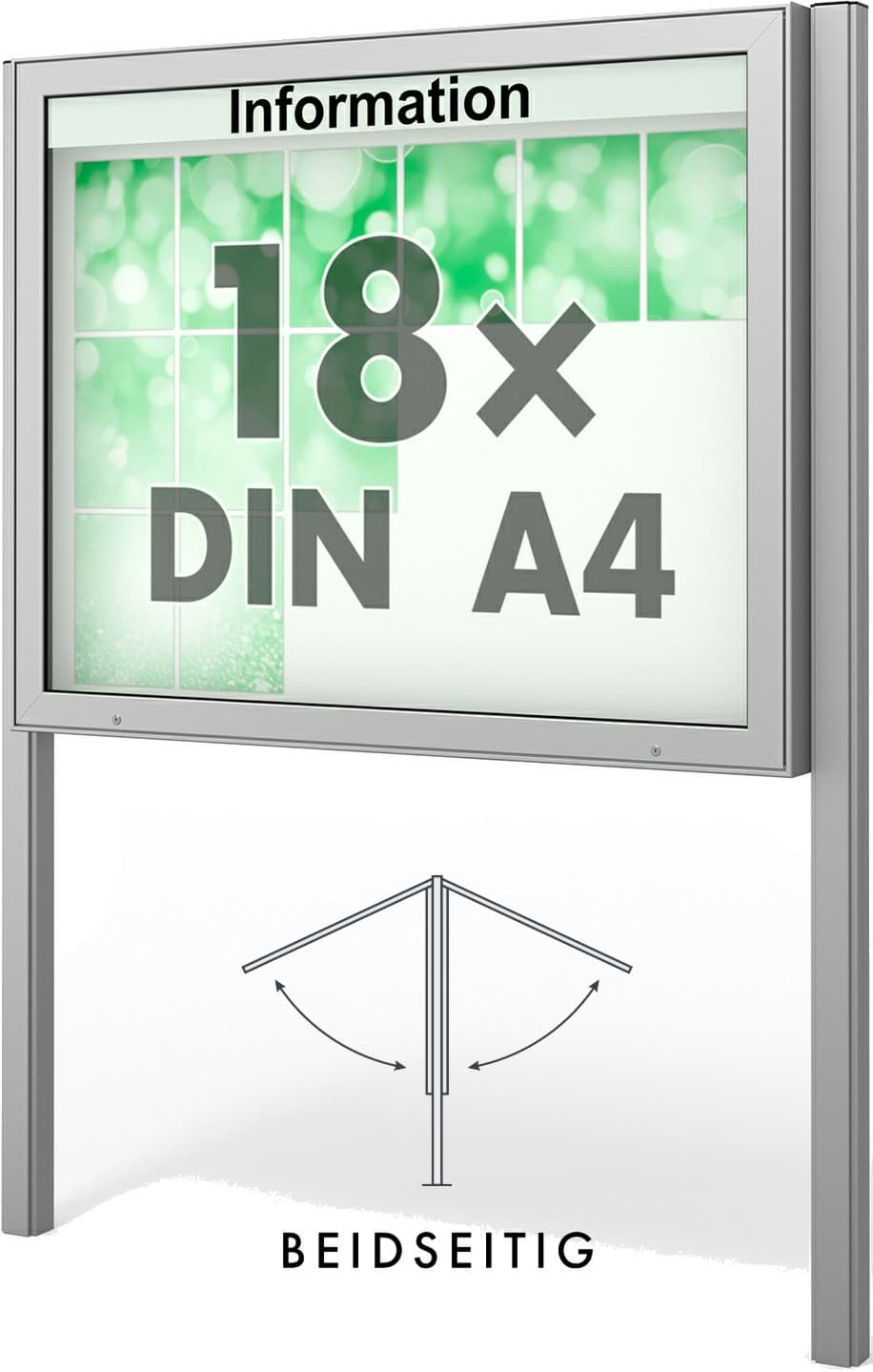 Bild von Doppel-Schaukasten Plenum 1390x1130x210 mm BxHxT, mit Ständer