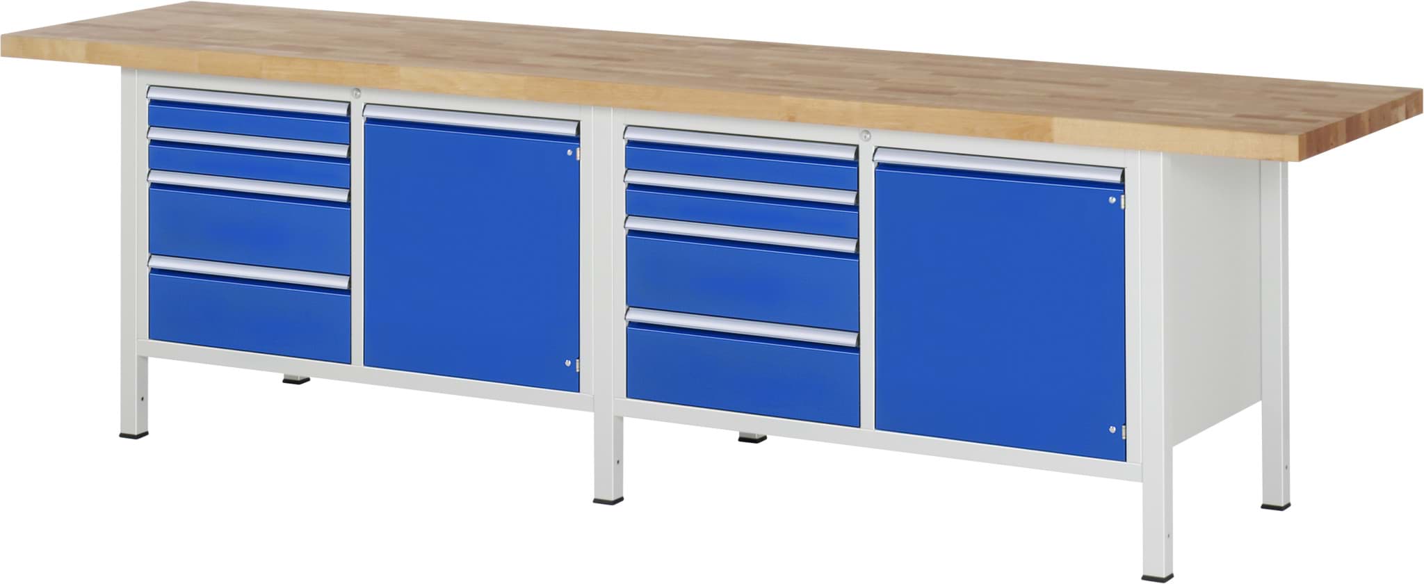 Bild von Werkbank Modell 8470, B 3000xT 700xH 840mm, Buche-Massiv-Platte 40mm