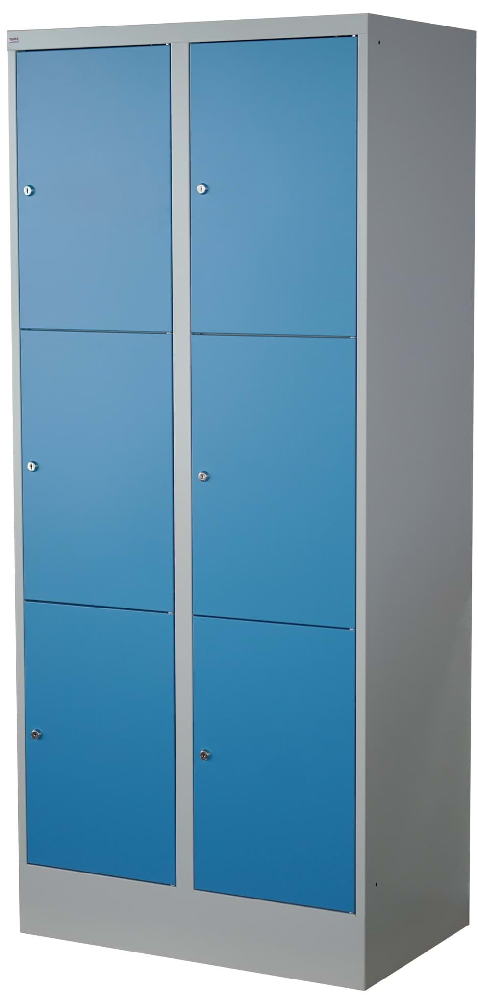 Bild von Schliessfachschrank, 2 Abteile mit je 400 mm, 3 Fächer übereinander, Total 6 Fächer