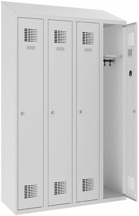 Bild von Garderobenschrank 4 Abteile mit Schrägdach, SUM 340 W, 1 pkt