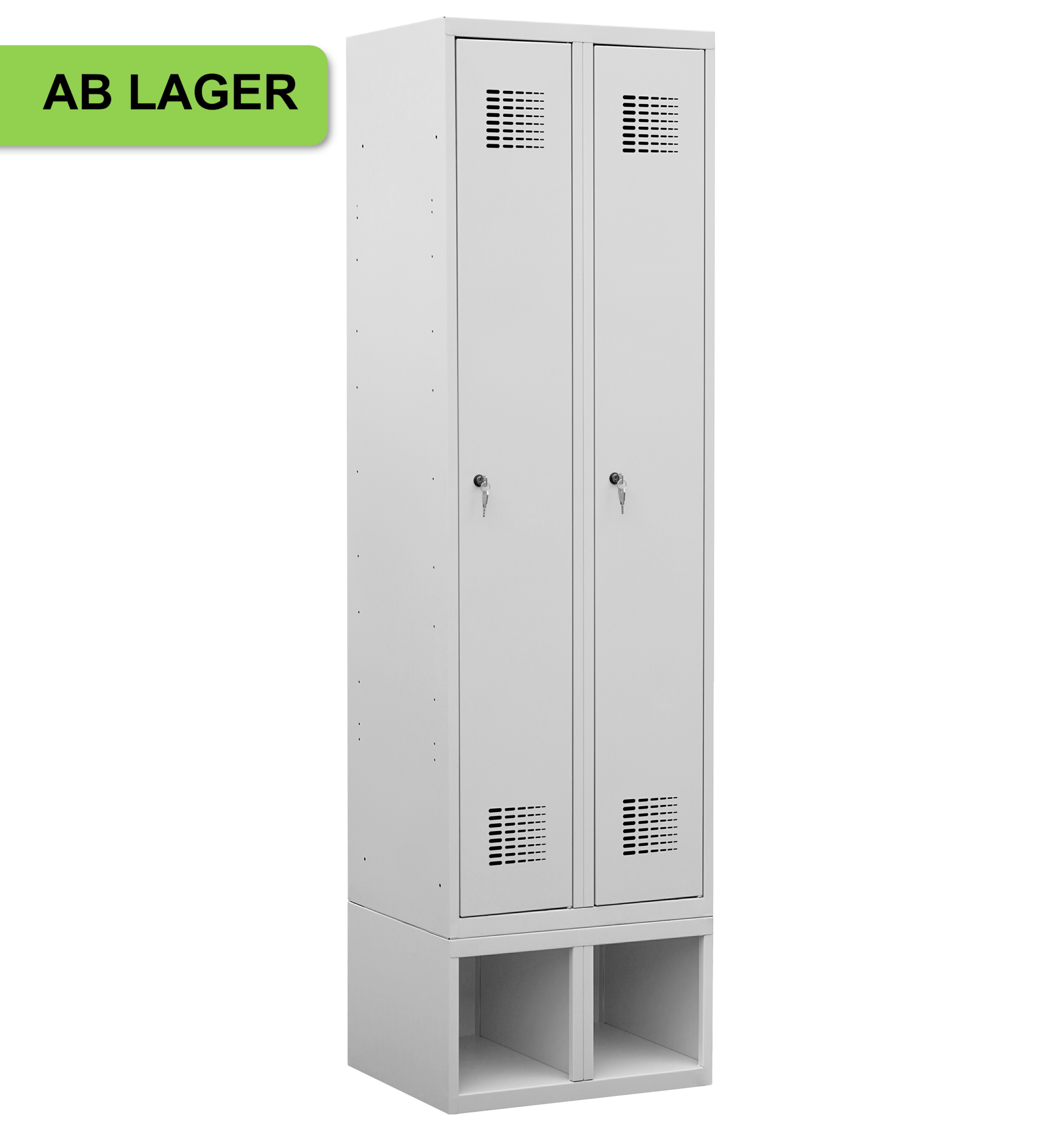 Bild von Garderobenschrank auf Schuhfach, 2 Abteile mit 300 mm Abteilbreite ab Lager