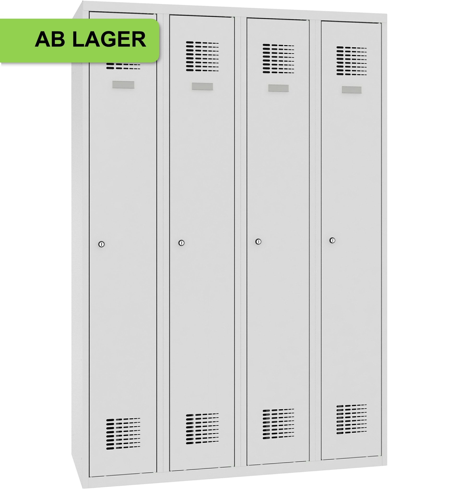 Bild von Garderobenschrank, 4 Abteile mit 300 mm Abteilbreite, SUM 340 W, 1 pkt ab Lager