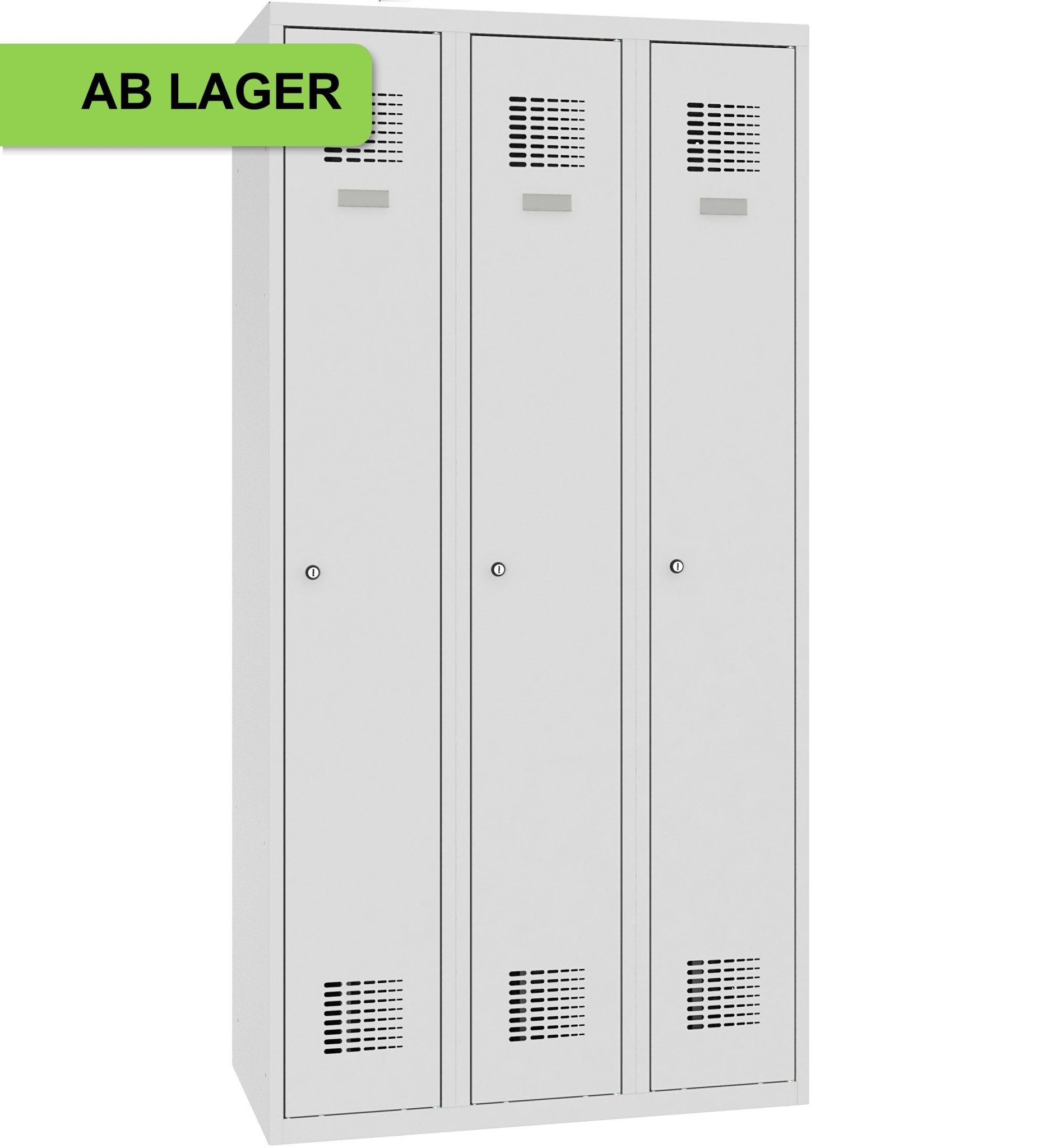 Bild von Garderobenschrank, 3 Abteile mit 300 mm Abteilbreite, SUM 330 W, 1 pkt ab Lager