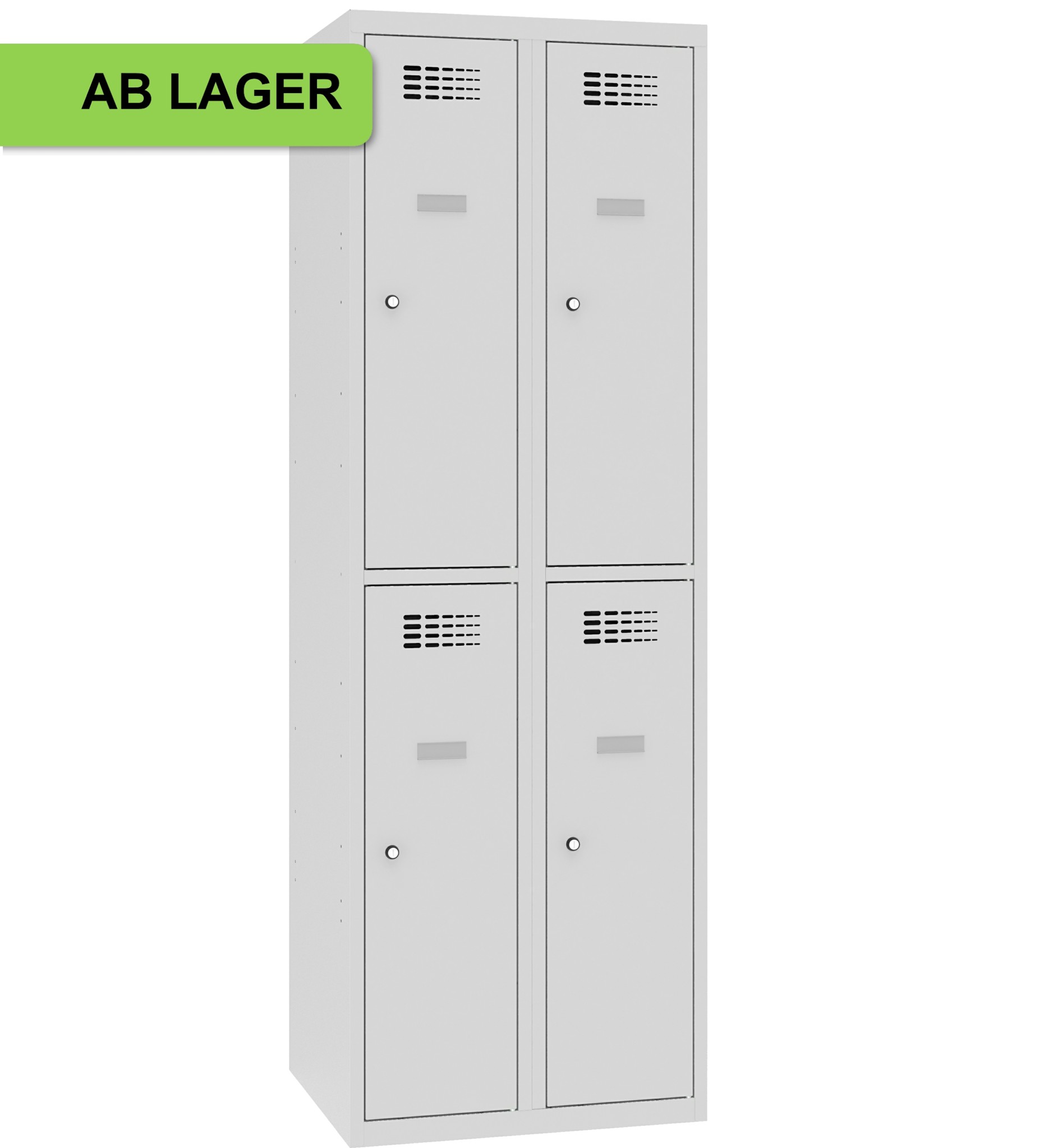 Bild von Garderobenschrank, Breite 600 mm, 2 Abteile mit 2 Fächer übereinander, Total 4 Fächer, SUS 322 W ab Lager