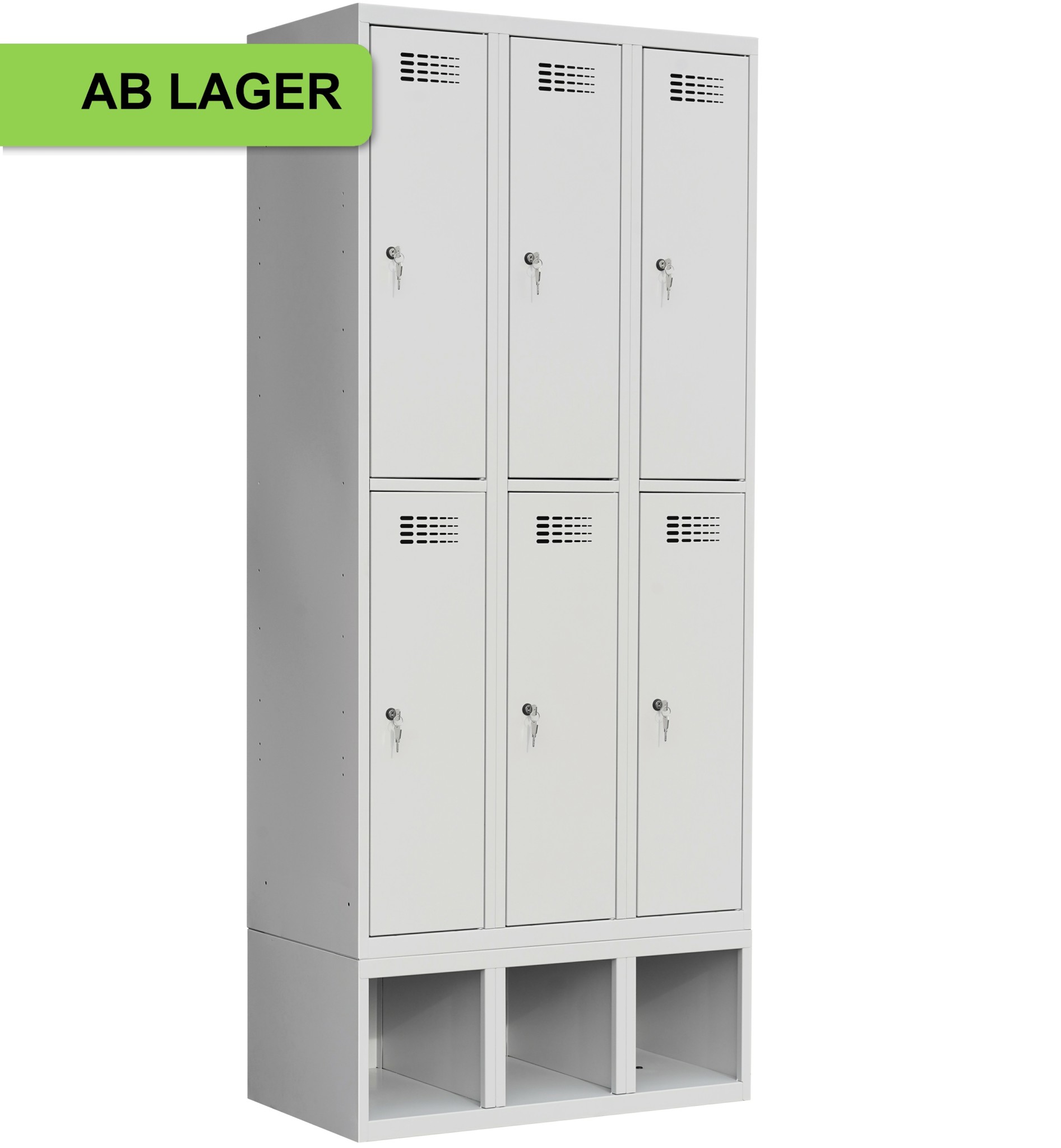 Bild von Garderobenschrank auf Schuhfach, 3 Abteile ab Lager