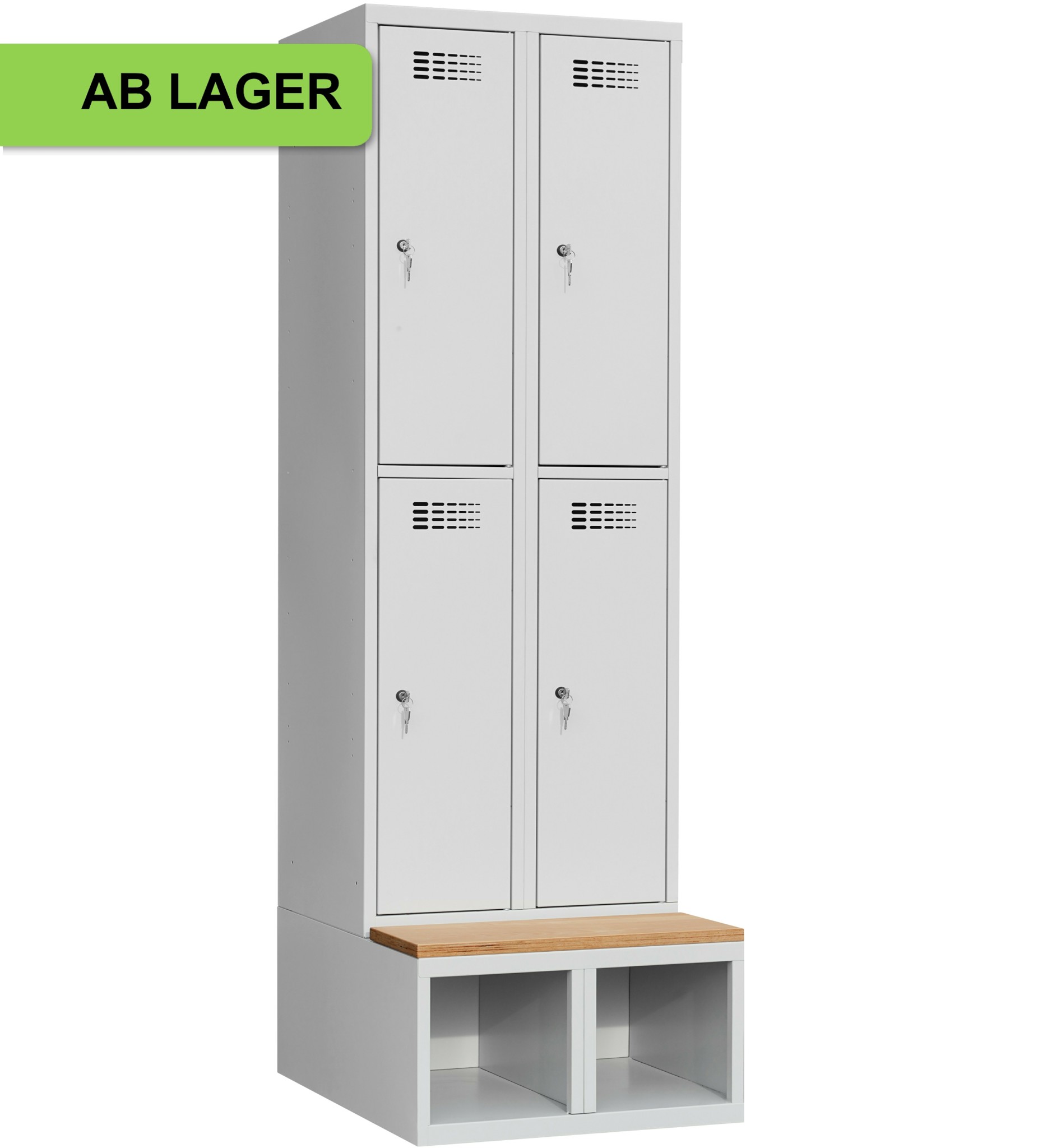 Bild von Garderobenschrank auf Schuhfach mit Sitzbank ab Lager