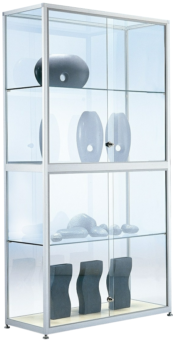 Bild von Standvitrine 1740x1000x434 mm HxBxT, mit Mittelteilung