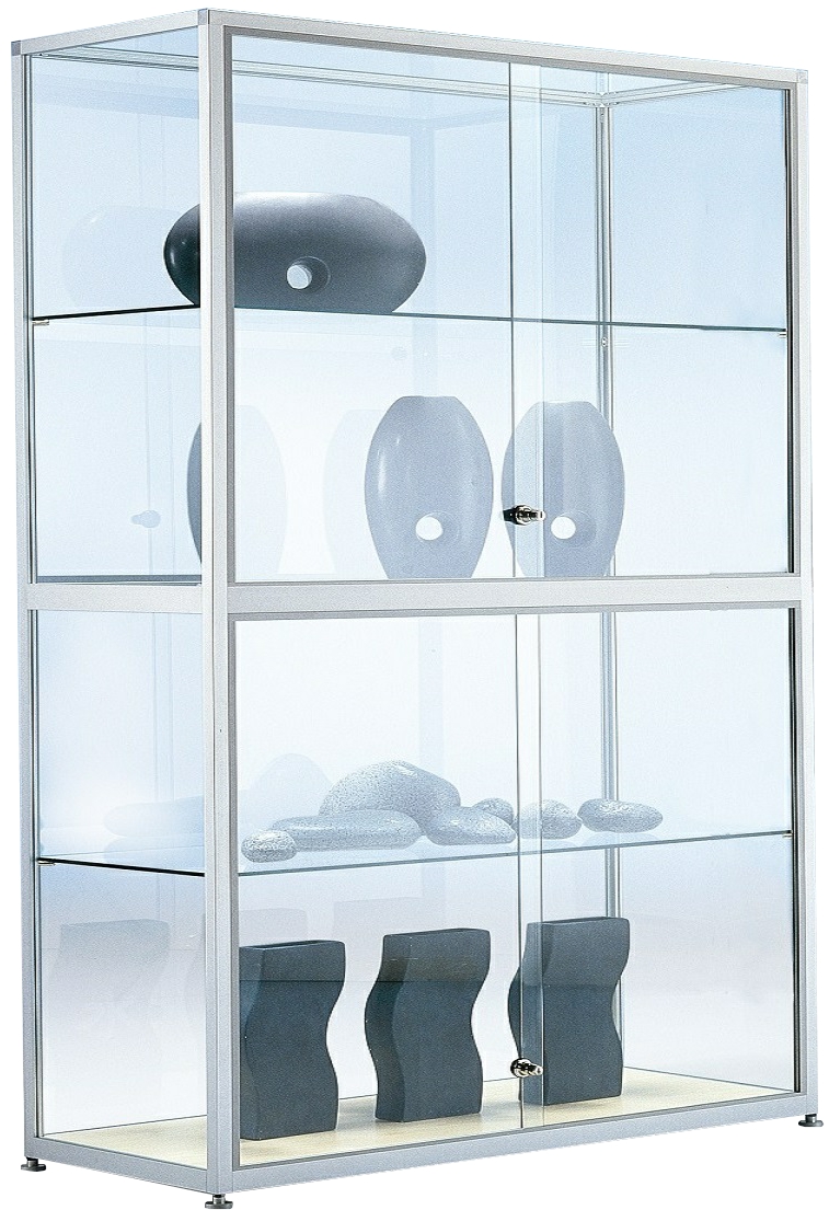 Bild von Standvitrine 1740x1500x434 mm HxBxT, mit Mittelteilung