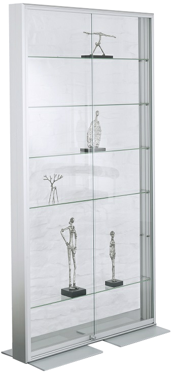 Bild von Exponatstandvitrine 2000x1000x140 mm HxBxT, Metall-Stahlfüsse
